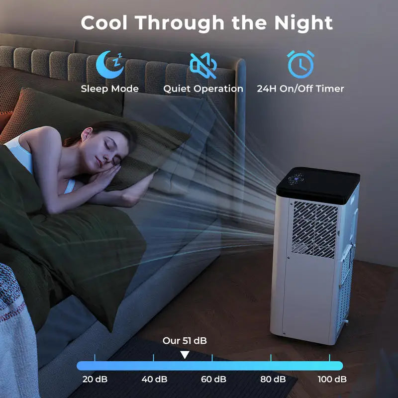 Condizionatore d'Aria Portatile 8000 BTU, Unità AC da Pavimento 3 in 1