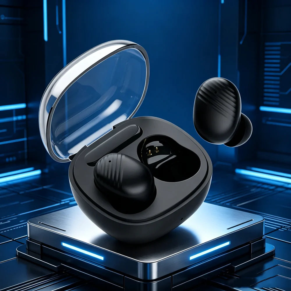 Auricolari Bluetooth TWS, cuffie wireless con cancellazione del rumore e microfono, compatibili con smartphone.