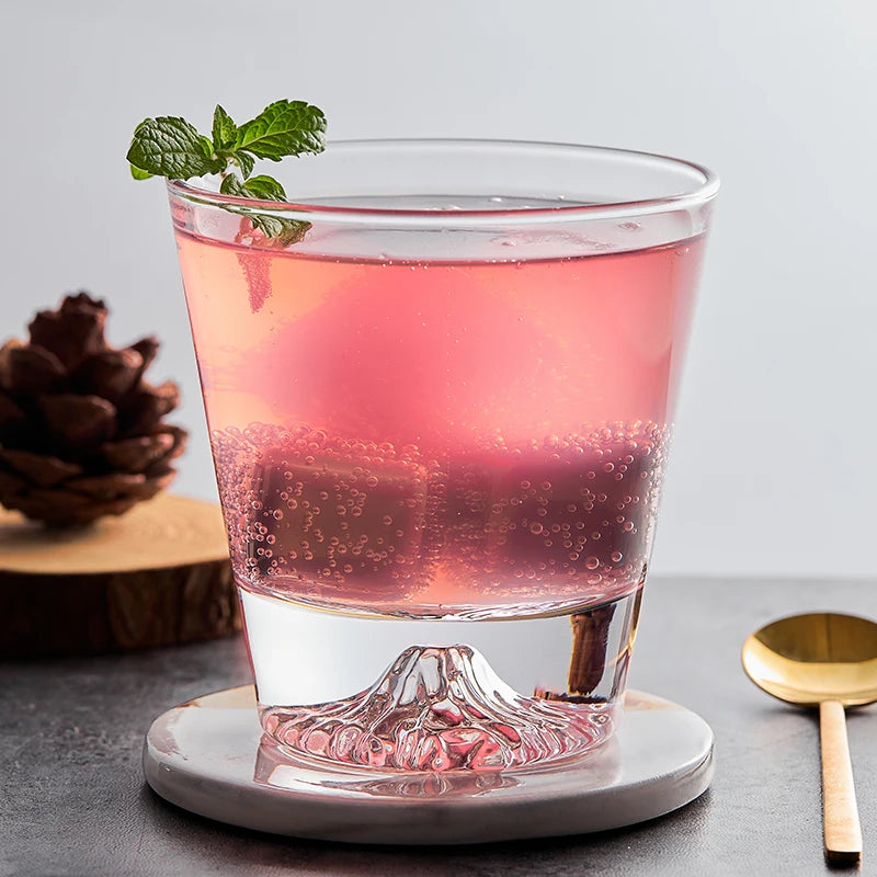 1PC Trasparente Montagna di Neve Tazza Montto Giapponese Fuji Whisky Tazza di Vetro Colazione Latte Bevanda Birra Vino Frutta Succo di Tazze regalo