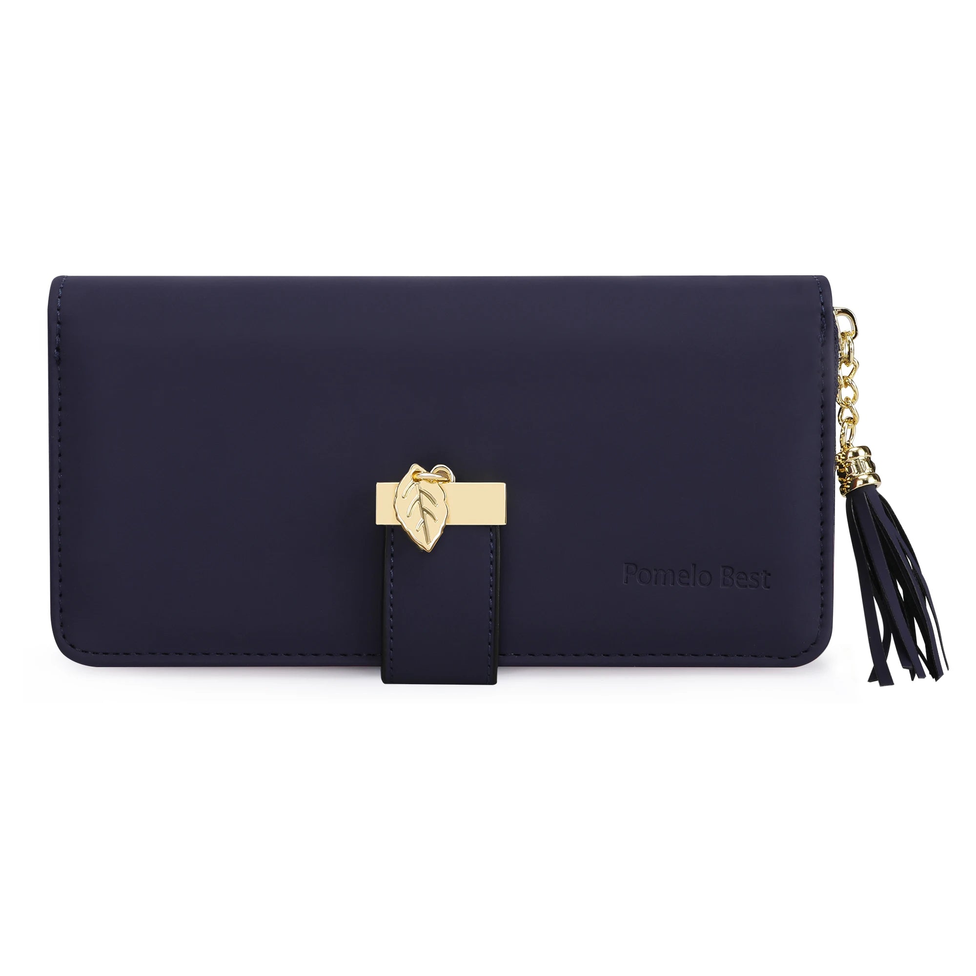 Pomelo Il miglior portafoglio da donna in tinta unita: cinturino da polso con pochette multi-carta in vera pelle con blocco RFID