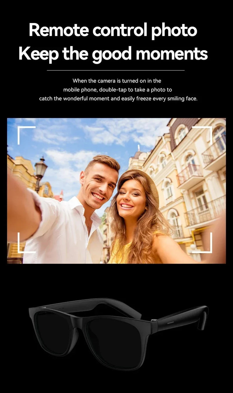 Occhiali intelligenti Lenovo AI con controllo remoto, fotografia touch, assistente vocale, chiamate Bluetooth wireless, cuffie per uomo e donna, idee regalo