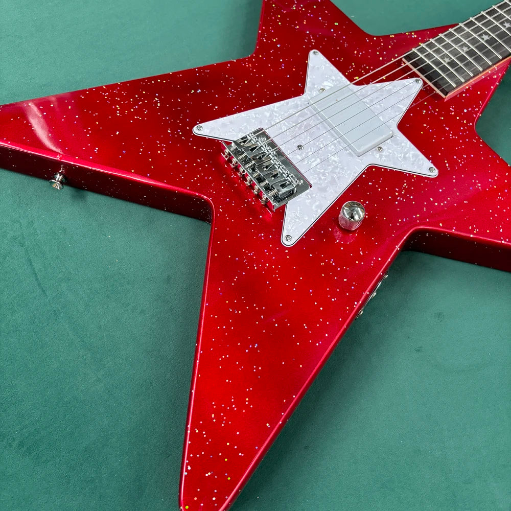 Chitarra elettrica Star con hardware di alta qualità, manico confortevole, tono bilanciato, tasti scorrevoli, accordatura stabile.
