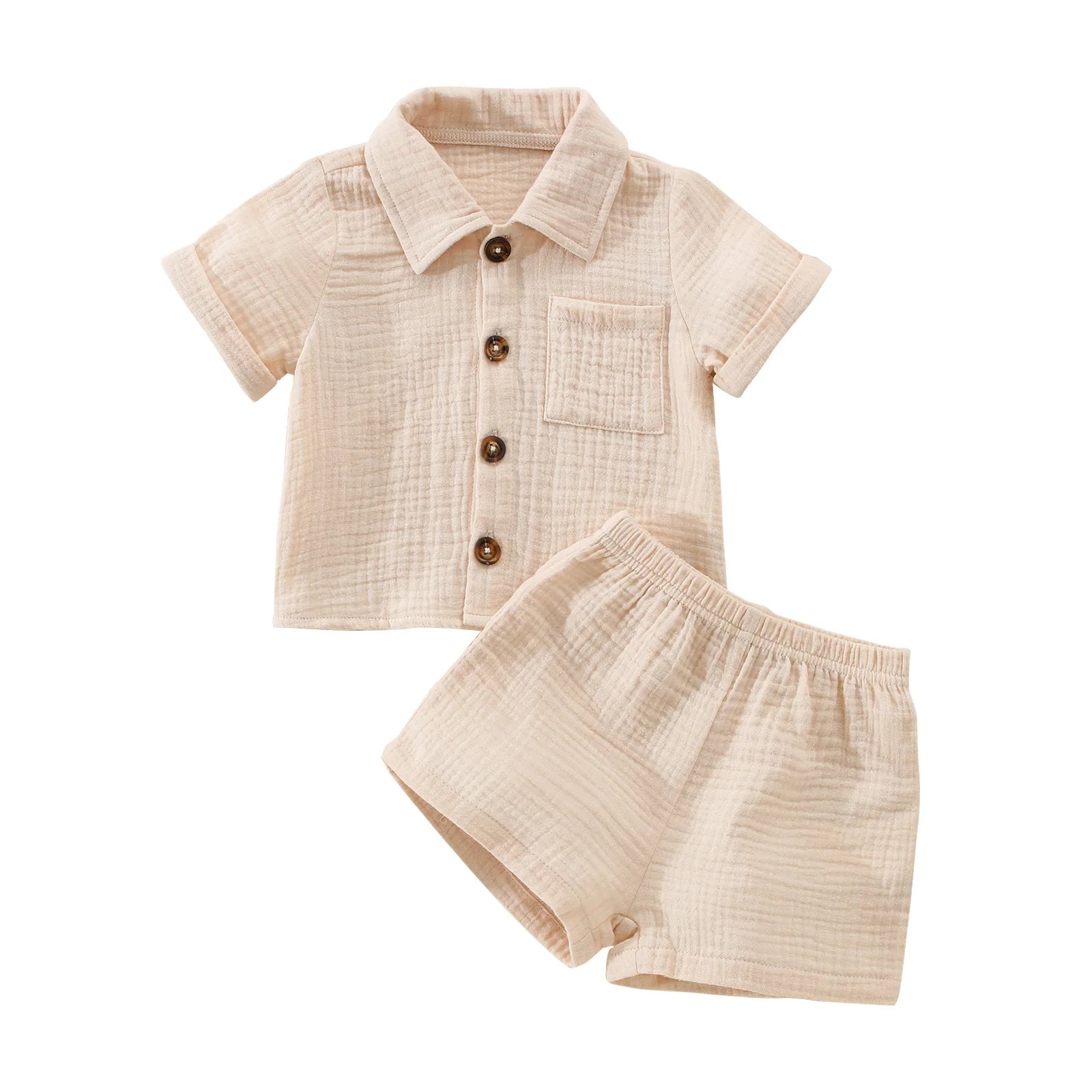 VISgogo 0-3 anni neonati maschi vestiti per ragazze set neonato manica corta t-shirt pantaloni corti estate tinta unita vestito Casual