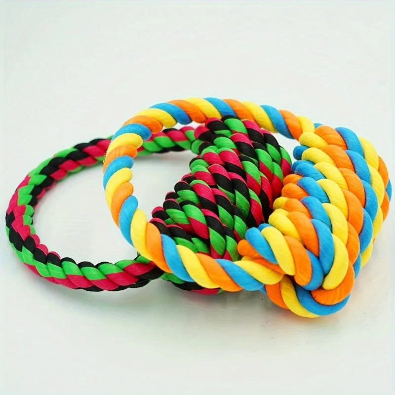 1pc Large Breed Knot Dog Toy-Multicolor, Tough Chew Toy for Aggressive Chewers, Heavy Duty Dental Floss Toy Kit Anti-Chew Design