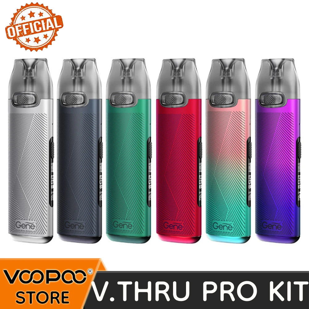 Kit pod ufficiale VOOPOO V Thru Pro Batteria da 900 mAh Cartuccia pod da 3 ml 0,7 ohm 1,2 ohm Carica USB-C Sigaretta elettronica Schermo OLED da 0,69 pollici
