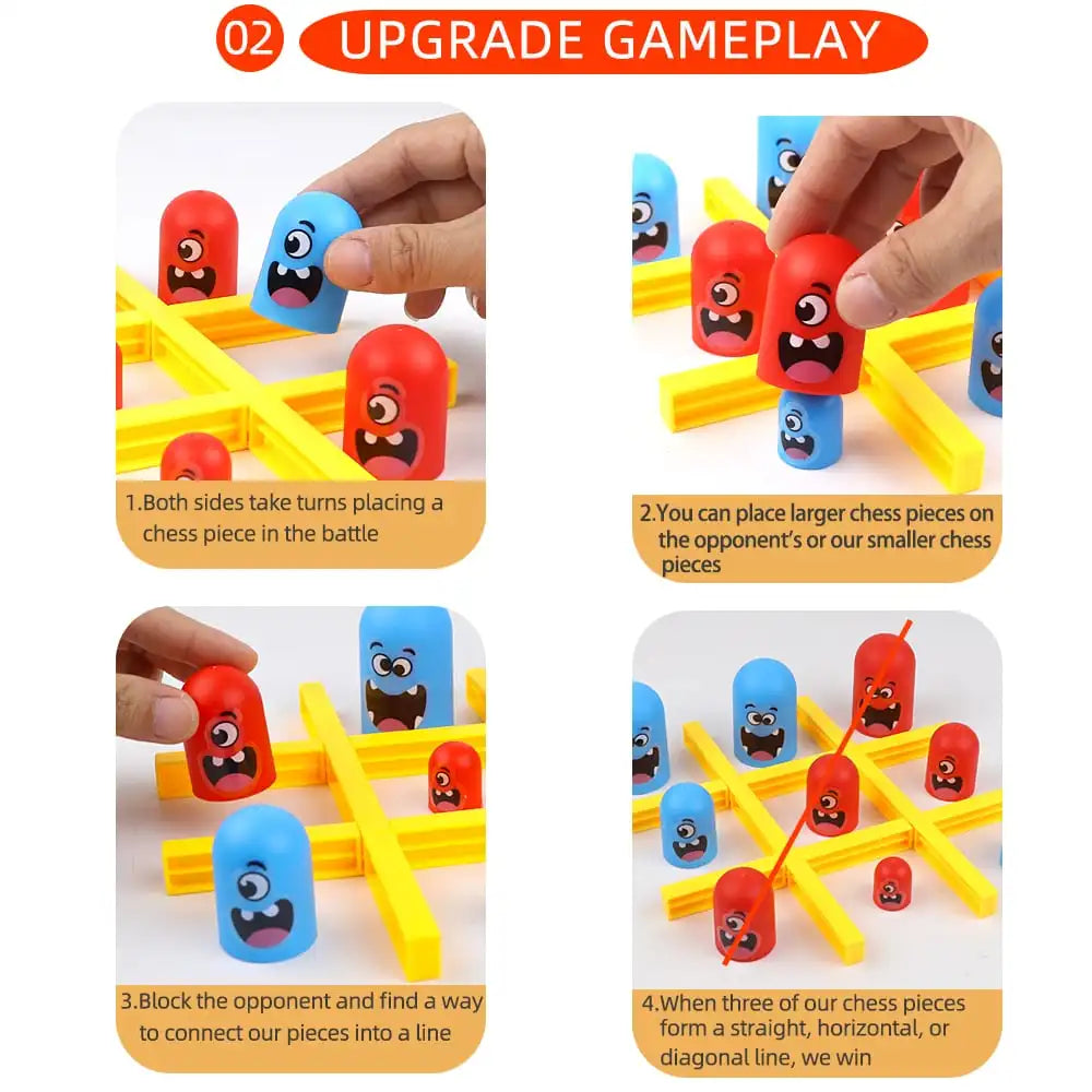Divertenti giochi da tavolo da tavolo Tic Tac Toe Intellettuale Grande mangiare Piccoli scacchi Interattivi Multigiocatore Giochi di società Giocattoli per bambini Adulti