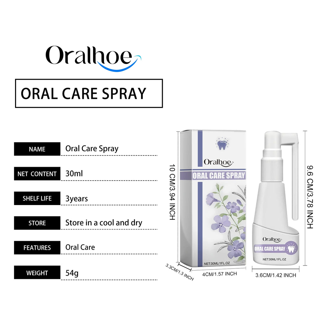 Oralhoe 30mL Oral Care Spray Hydrate Relieve Oral Discomfort Eliminate Bad Breath Long-Lasting Freshness Daily Oral Care Spray