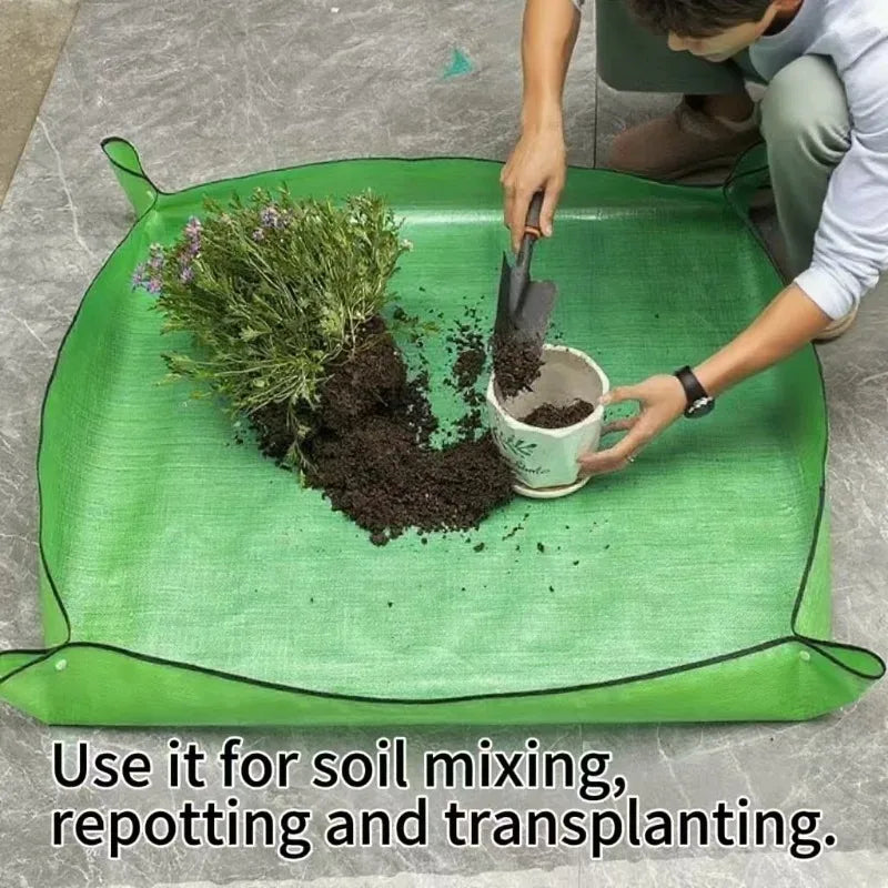 Tappetino da giardinaggio Tappetino per piante quadrato impermeabile per trapiantare vasi da fiori Tappetino per invasatura Pieghevole da giardino Ripotting Telo anti-sporco