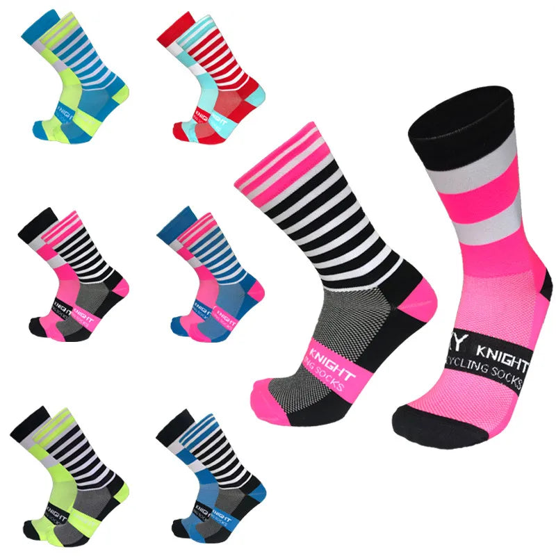 5/10 pairs of men's and women's cycling sports socks randomly mixed breathable sweat absorbing worn externally