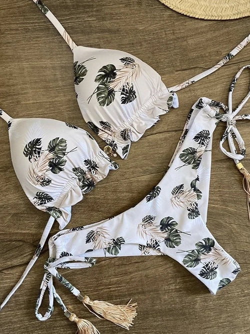 2021 Set bikini sexy 2 pezzi Hot Stamp Sport Costumi da bagno Donna Beachwear Push-Up imbottito Costume da bagno Body Bagnante squisito