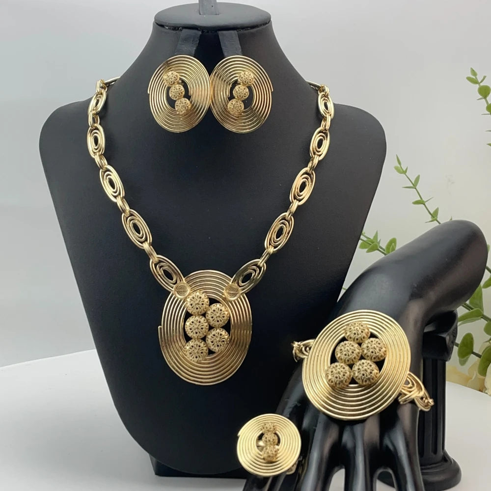Fashion Jewelry Sets for Women African Nigerian Bridal Wedding Costume Jewelry Party Necklace Gift FHK29258