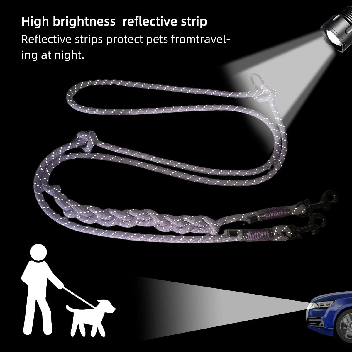 Pet Dog Leashes Adjustable Free Hands Rope Outdoor Reflective Nylon Walking Dog Running Travels For Small And Medium Dog Fashion