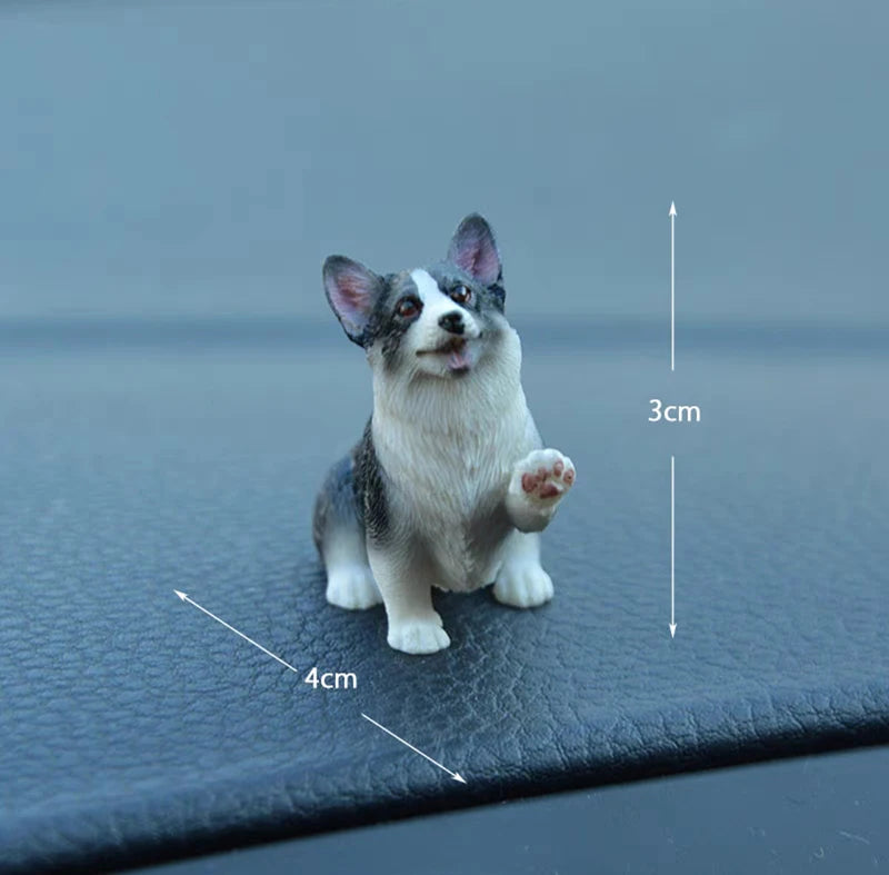 Mini Corgi Car Decoration Resin Crafts Dog Desk Decoration Decoration Simulation Cake Baking Decoration Kawaii Accessories
