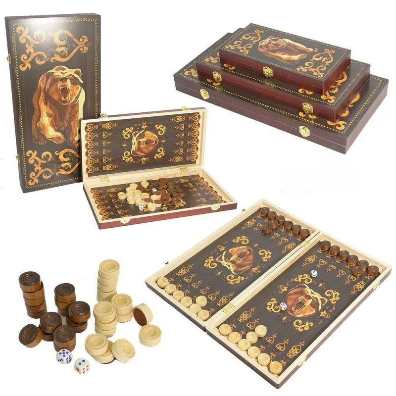 Gioco di scacchi da tavolo Set di scacchi pieghevoli in legno Set di scacchi squisito Set di giochi di scacchi e dama