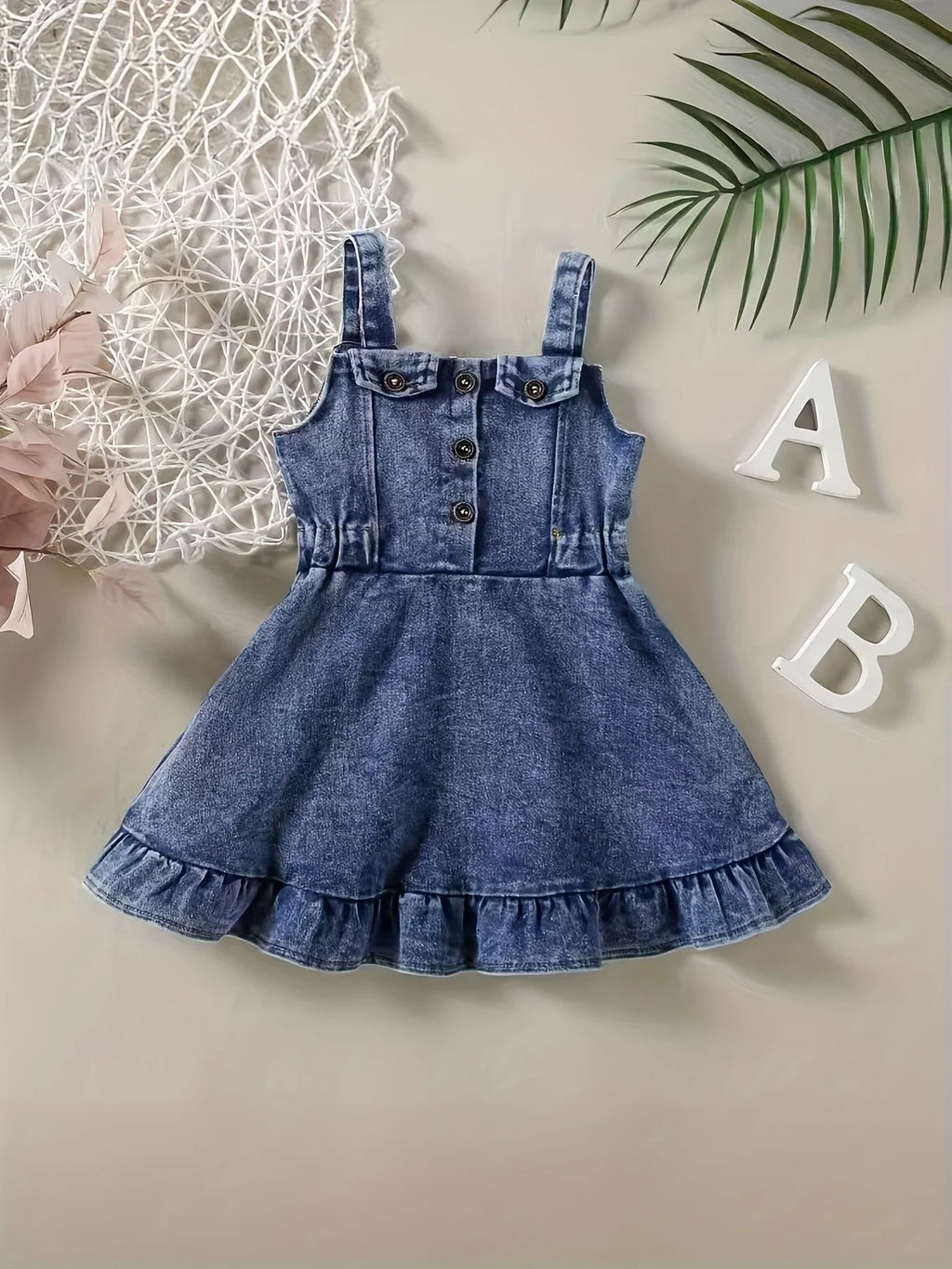 Abito pagliaccetto in denim da bambina Salopette senza schienale per neonato Abbigliamento Abbigliamento moda per bambini Abbigliamento per neonata