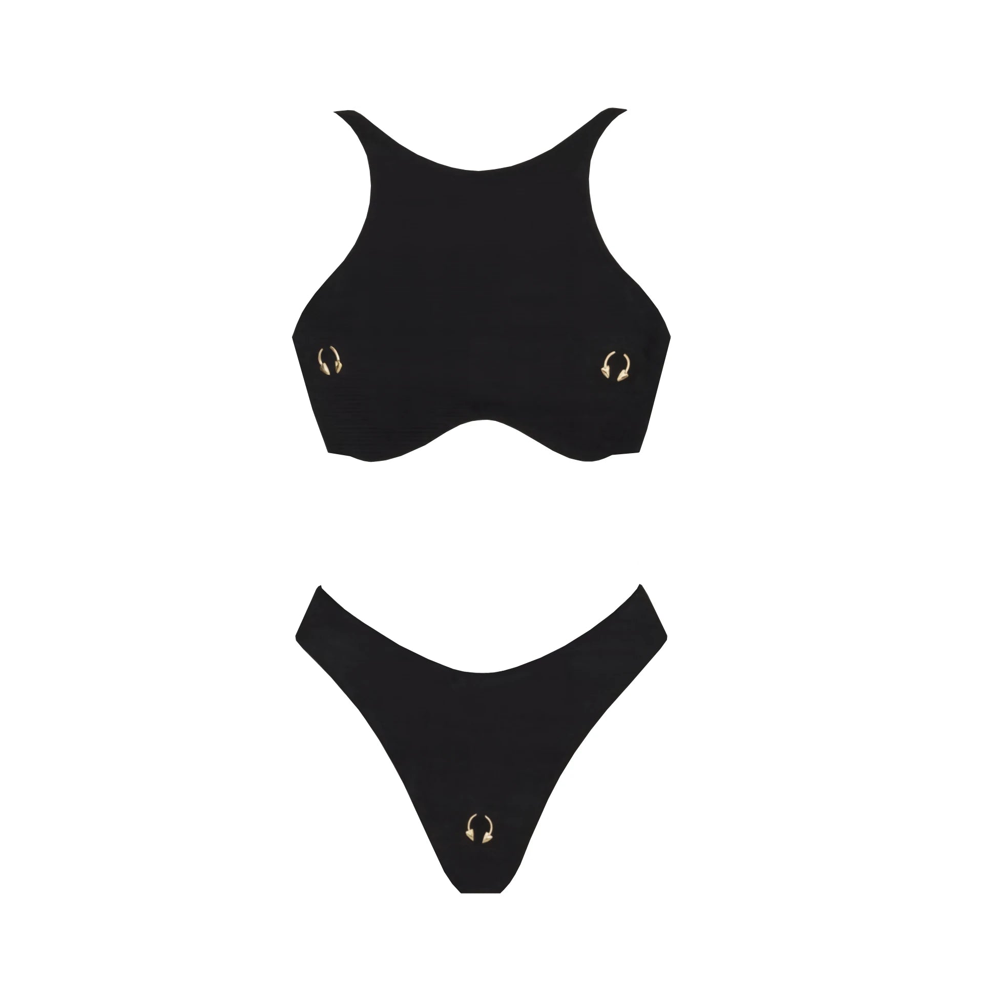 2026 2 Pezzi Costume da Bagno Intero Sexy da Donna, Monokini a Vita Alta Push-Up, Tinta Unita, Abbigliamento da Spiaggia