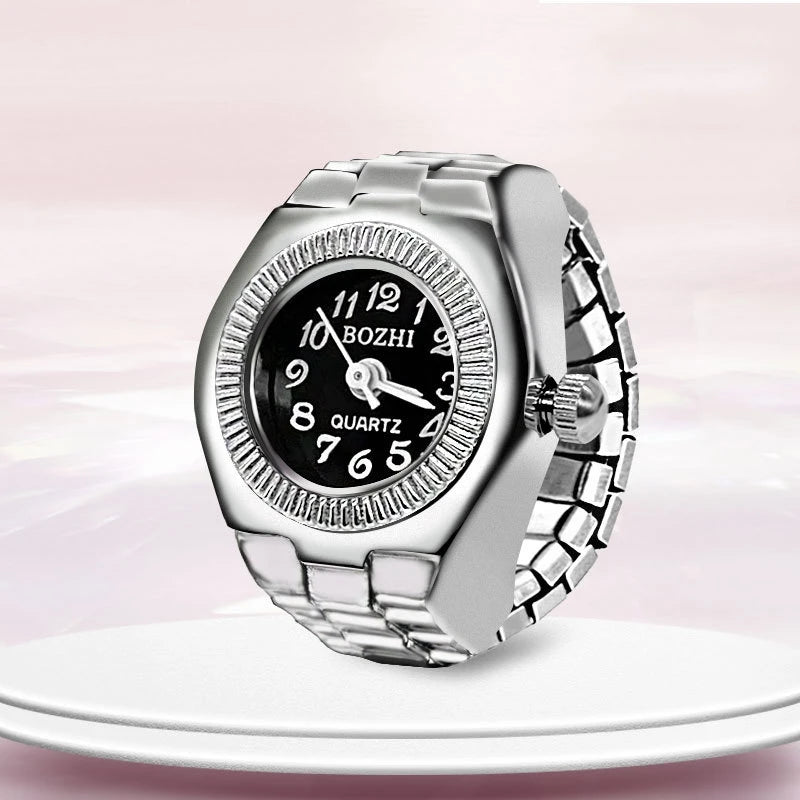 Orologio ad anello Nuovo quadrante circolare con dito in lega creativa di vendita calda Coppia di uomini e donne