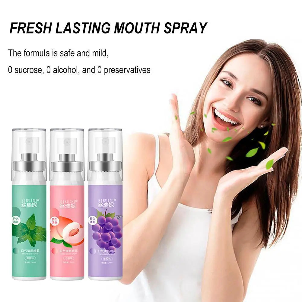 20ml Long-Lasting Breath Freshener Spray Fruity Flavor Mint High-Energy Mint Ingredients Oral Care Products Breath Freshener