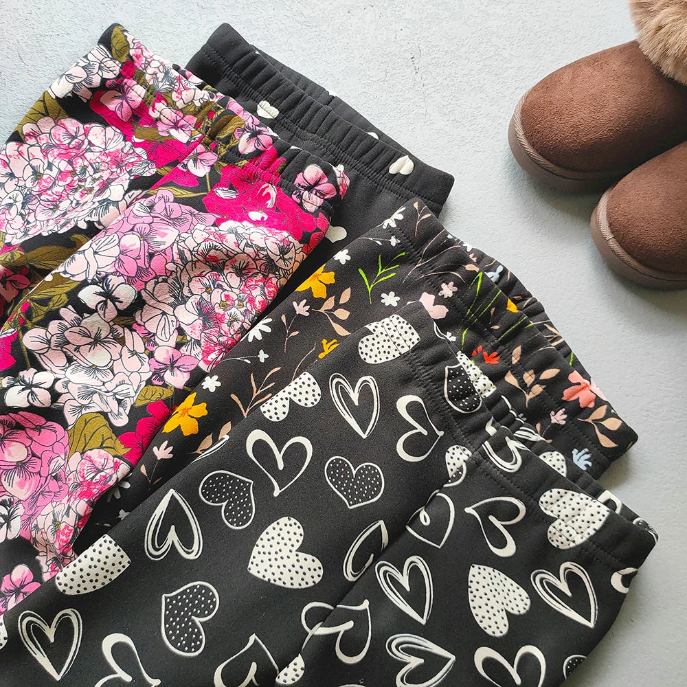 Pantaloni da ragazza primavera autunno inverno neonate leggings in pile sottile dolce pantaloni slim floreali mimetici retrò abbigliamento per bambini
