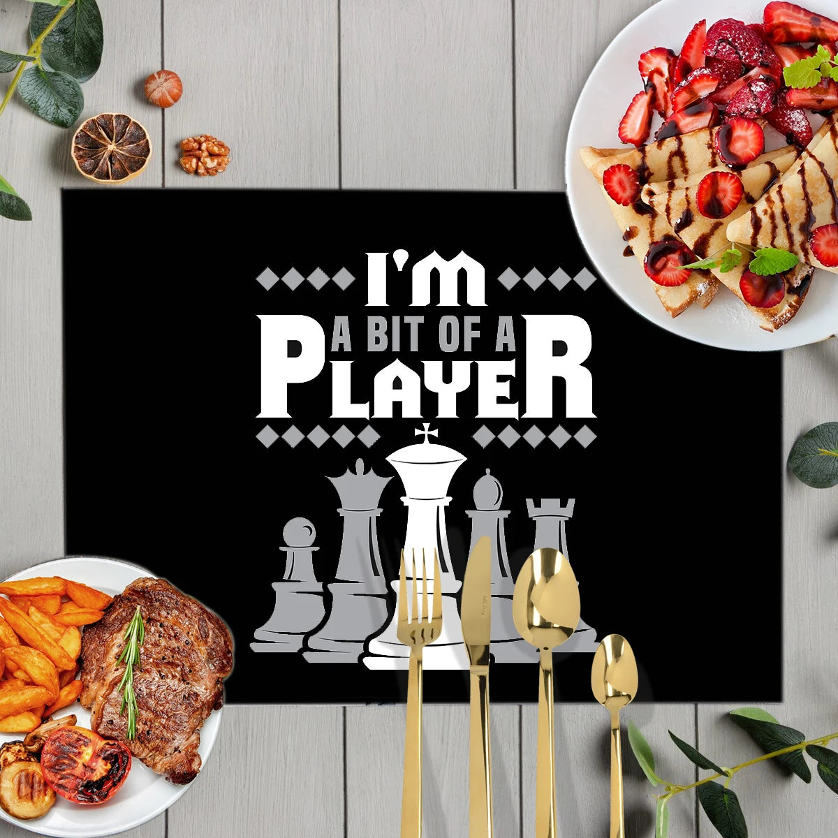 Chess Player Game Print Table Mats for Dining Checkmate Chess Fans Coffee Coaster Kitchen Dish Pads tovaglietta impermeabile in lino