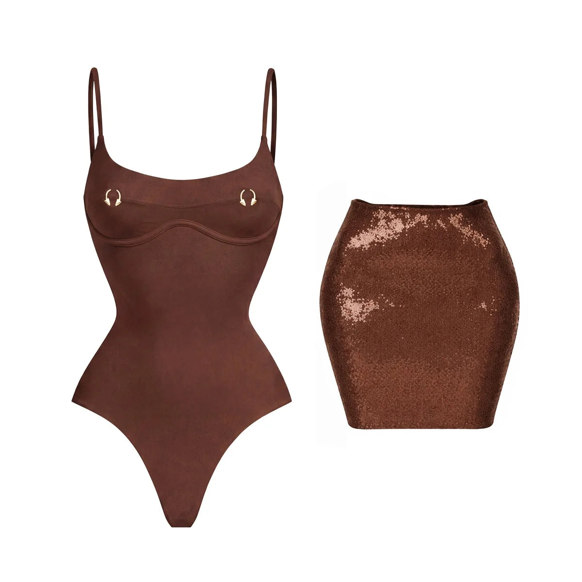 2026 2 Pezzi Costume da Bagno Intero Sexy da Donna, Monokini a Vita Alta Push-Up, Tinta Unita, Abbigliamento da Spiaggia