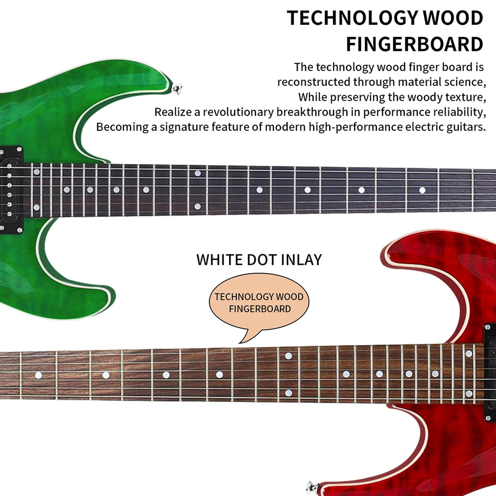 IRIN Chitarra elettrica a 6 corde 24 tasti Tecnologia corpo in acero Tastiera in legno Guitarra elettrica con cavo chiave per borsa