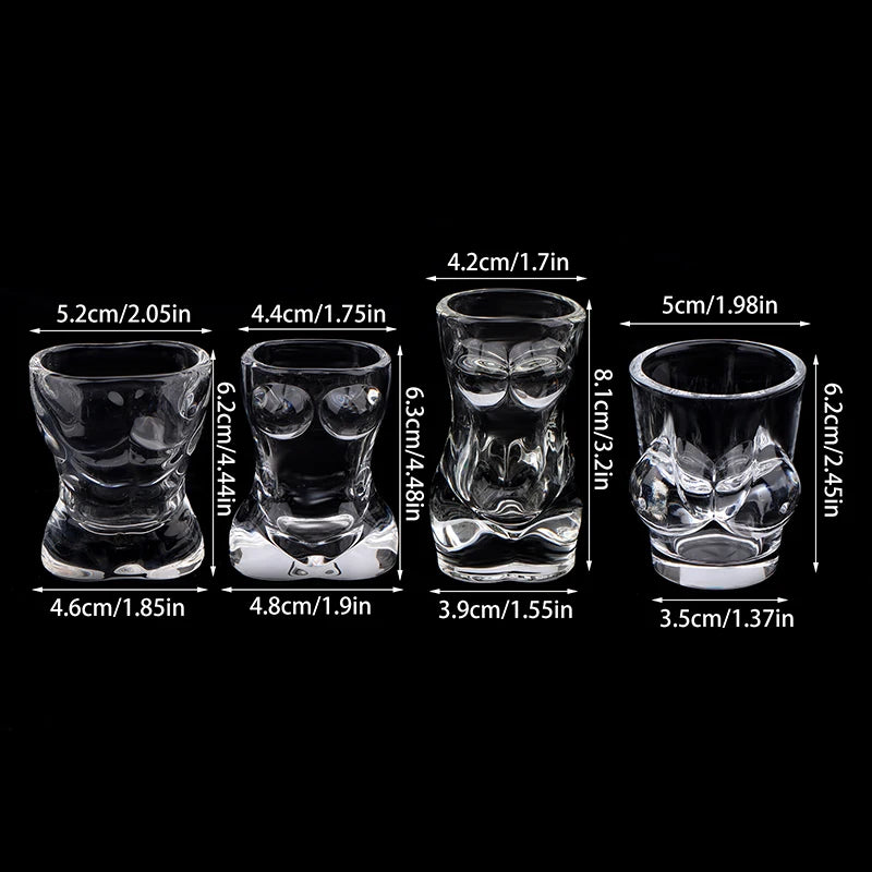 1PC Nuovo Unico Tazza di Birra Divertente Uomini Donne A Forma di Corpo Trasparente Bicchiere di Vino Bar Drinkware Cocktail Tazza di Caffè Succo di Tè