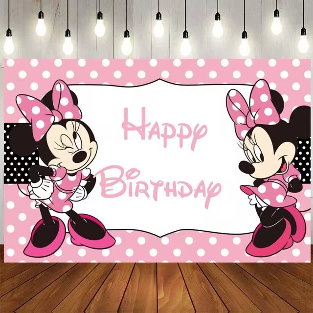 Set per Festa di Compleanno Minnie Mouse: Stoviglie, Bicchieri, Piatti, Tovaglioli, Tovaglia per Ragazze e Decorazioni Baby Shower