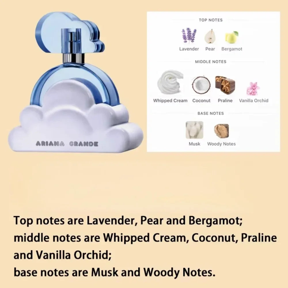 100ml Ariana Women's Perfume - High-Quality White Cloud Eau De Toilette Long-Lasting Purple Cloud Pink Fragrance for Women