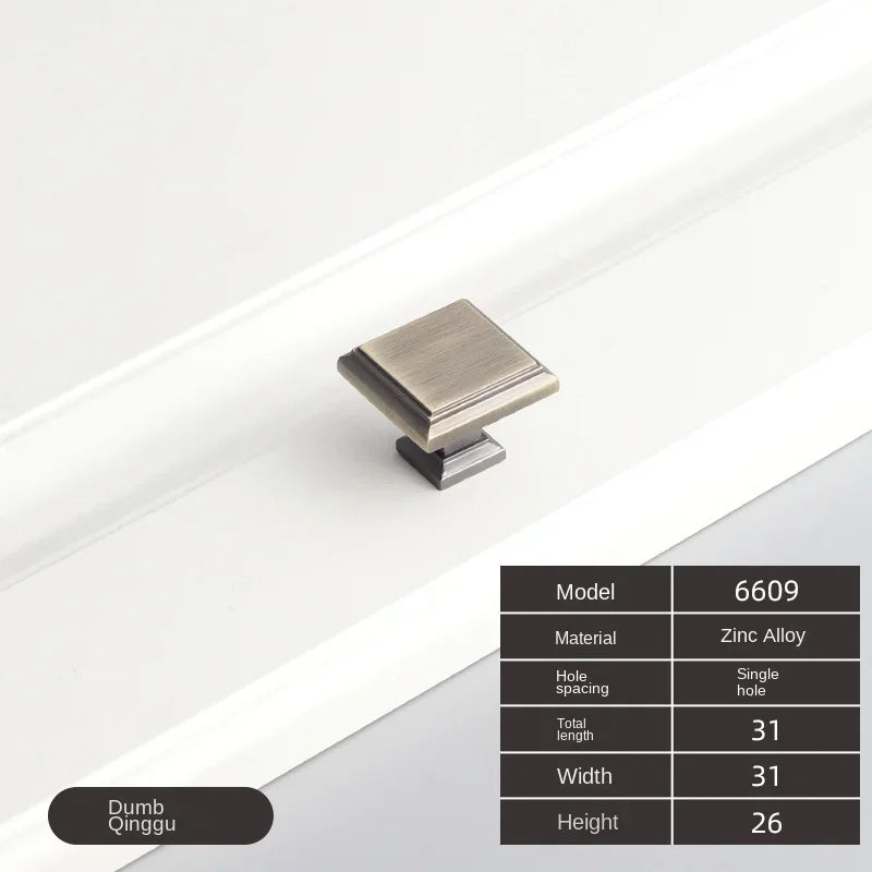 American Style Zinc Alloy Thick Solid Door Handle Drawer Pull Black Gold Wardrobe Cupboard Bedside Table Handle Cabinet Pulls