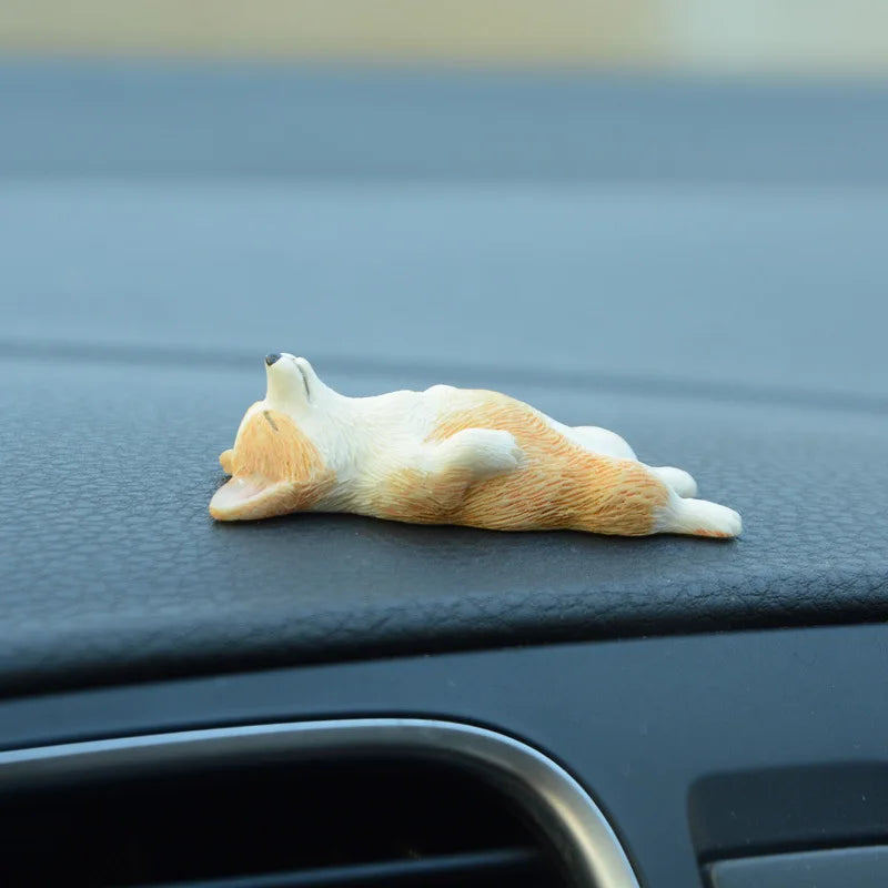 Mini Corgi Car Decoration Resin Crafts Dog Desk Decoration Decoration Simulation Cake Baking Decoration Kawaii Accessories