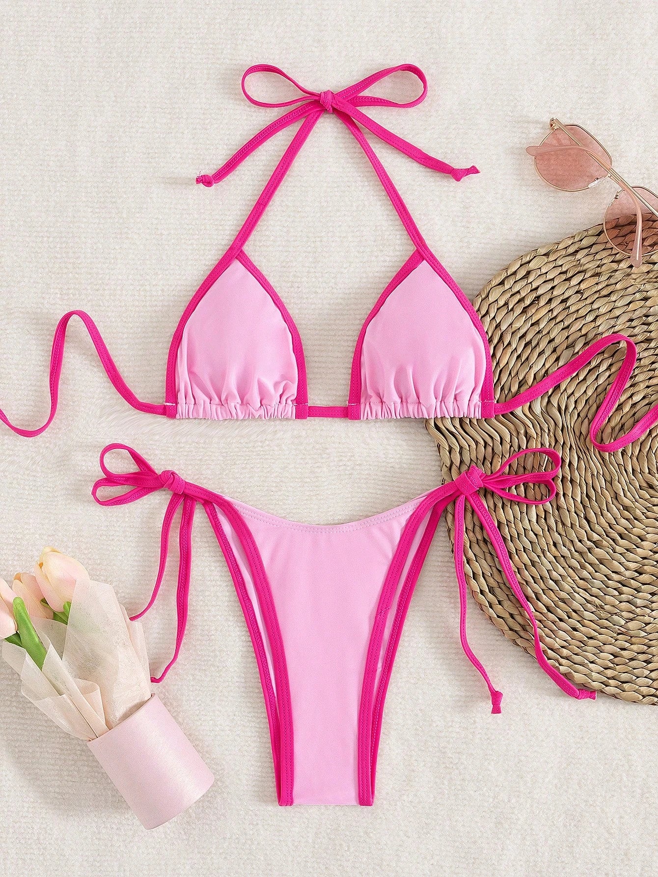 Il colore sexy a contrasto separa il micro bikini 2026 costume da bagno da donna costumi da bagno femminili mini perizoma bikini set costume da bagno a due pezzi