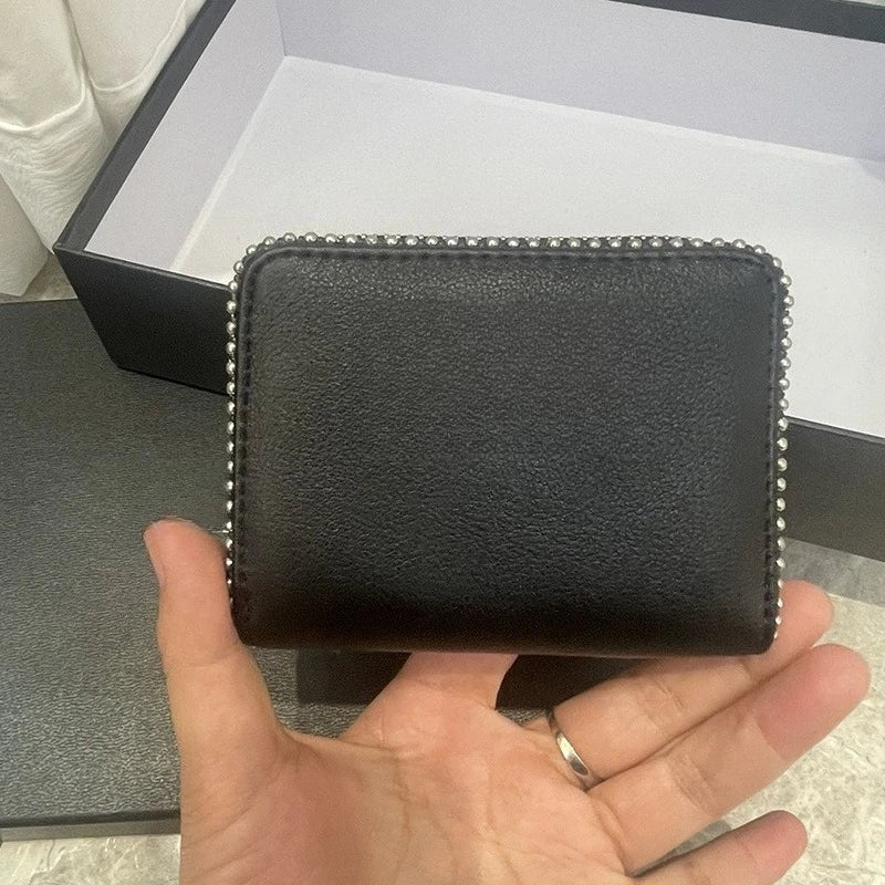 Nuovo Portafoglio da Donna ZV in PU con Catena Metallica, Porta Carte, Pochette in Denim, Portamonete, Portafoglio Piccolo