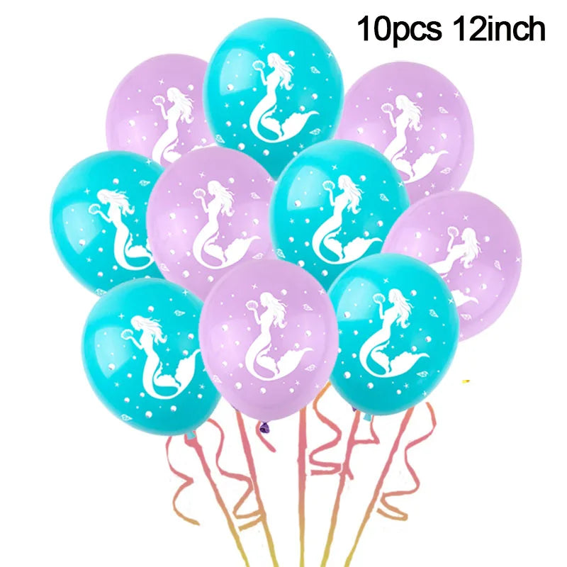 Set di stoviglie usa e getta per la decorazione della festa di compleanno della sirena piatti per la coda della sirenetta forniture per feste a sirena per ragazza decorazioni per matrimoni