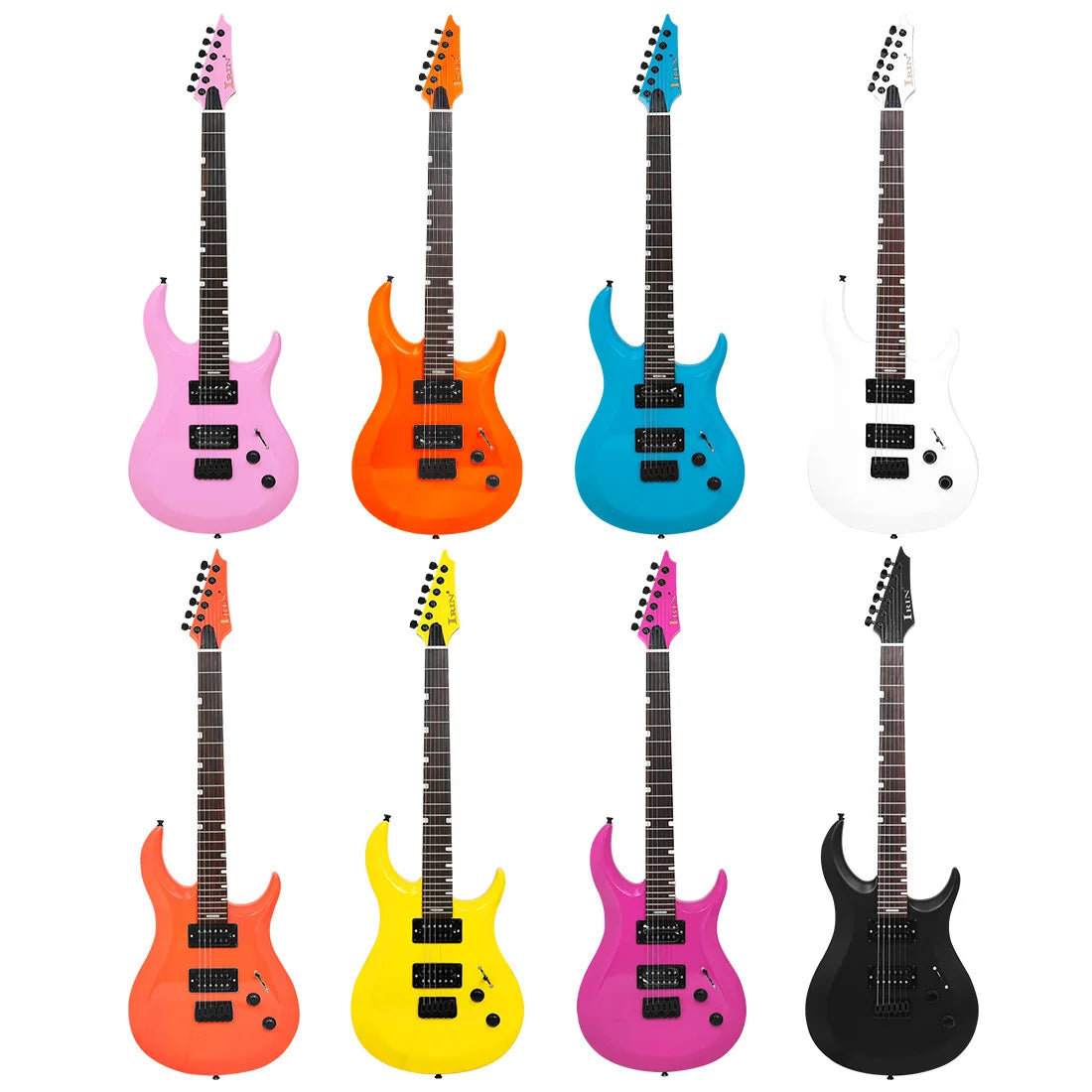 NUOVA chitarra elettrica IRIN 24 tasti 6 corde corpo Oguman manico in acero Guitarra elettrica colorata con cavo di collegamento chiave borsa