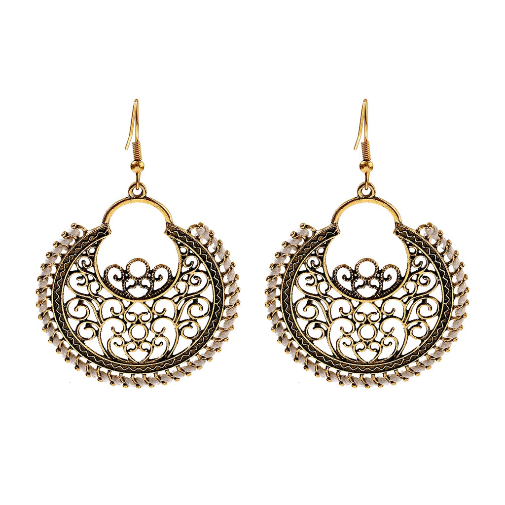 Gioielli indiani Jhumka Orecchini vintage con nappa a campana Boho Orecchini pendenti a goccia placcati in argento etnico antico per le donne Pendientes