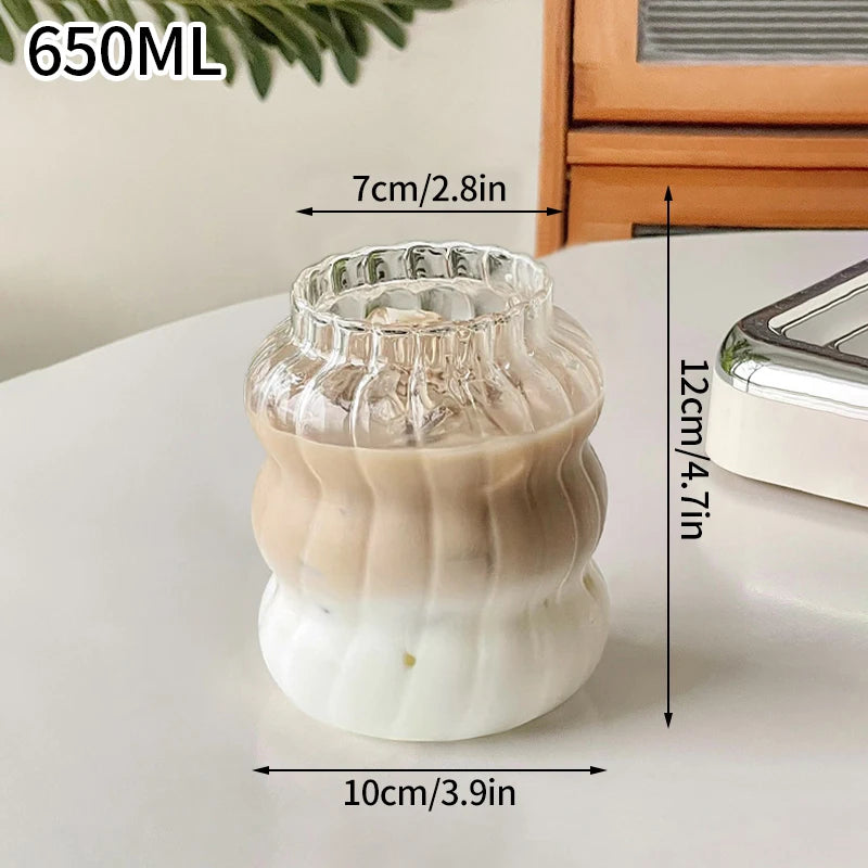 1/6 pezzi tazza di vetro giapponese tazza di vetro per caffè al latte tazza trasparente birra ins tazza di acqua potabile accessorio da cucina tazze di vetro per acqua