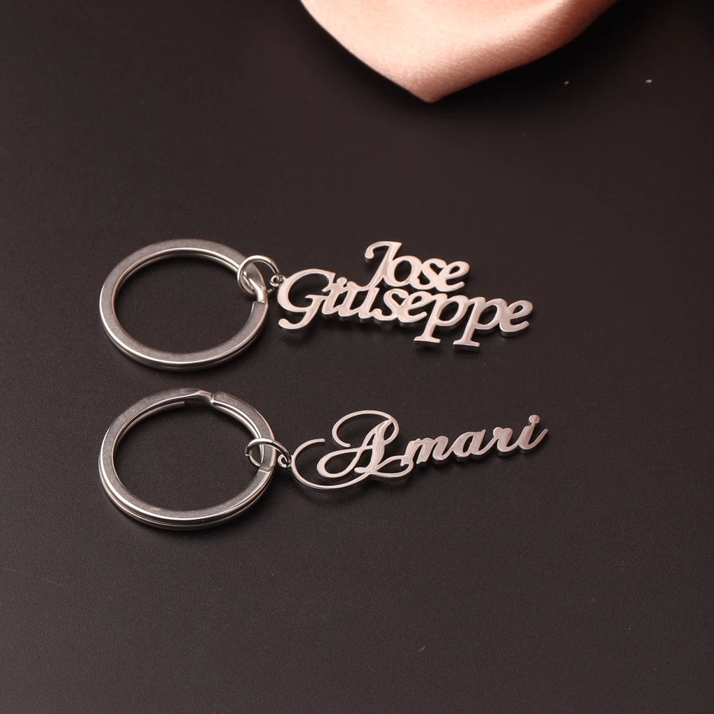 Portachiavi con lettera personalizzata con nome personalizzato Portachiavi unico in acciaio inossidabile per donna Uomo Portachiavi personalizzazione Regali Nuovo