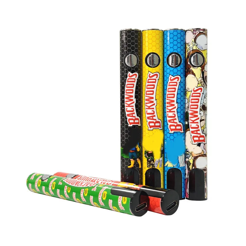5-20 pezzi Backwoods 510 Batteria Vape Pen Display LCD Capacità 1100mAh Tipo-C 1.8V - 4.2V Sigaretta elettronica a tensione regolabile