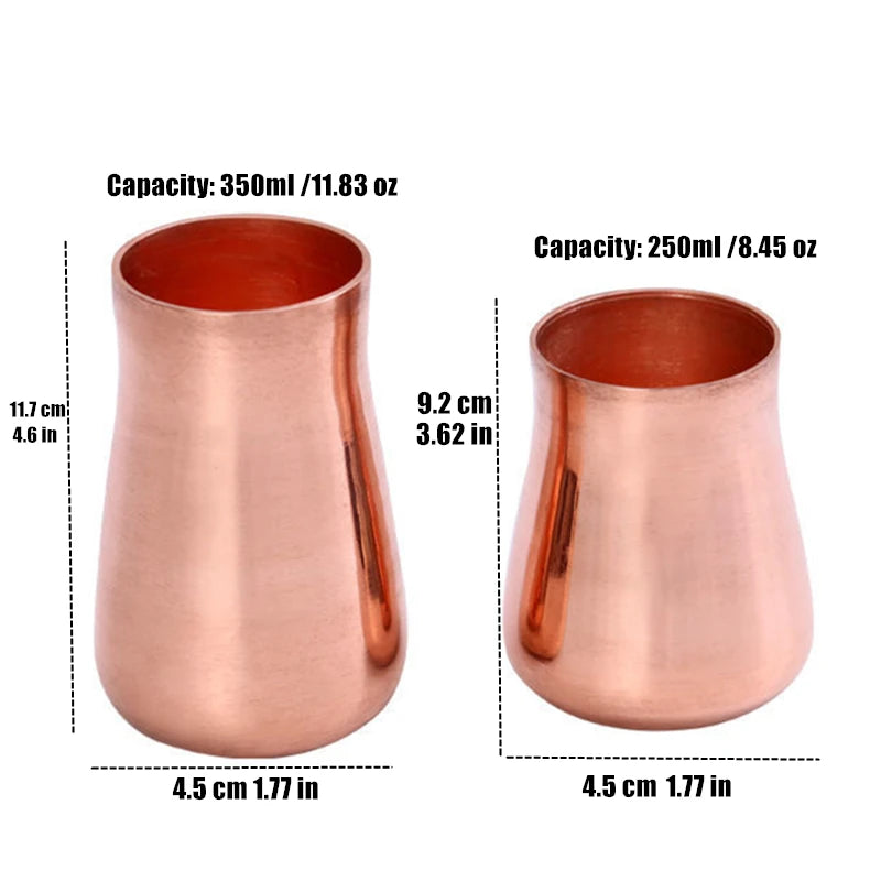 Boccale di latte di birra in rame puro artigianale Creativo Vintage Addensato Acqua di Mosca 350 ml Tazza per colazione Stoviglie per bicchieri di Mosca