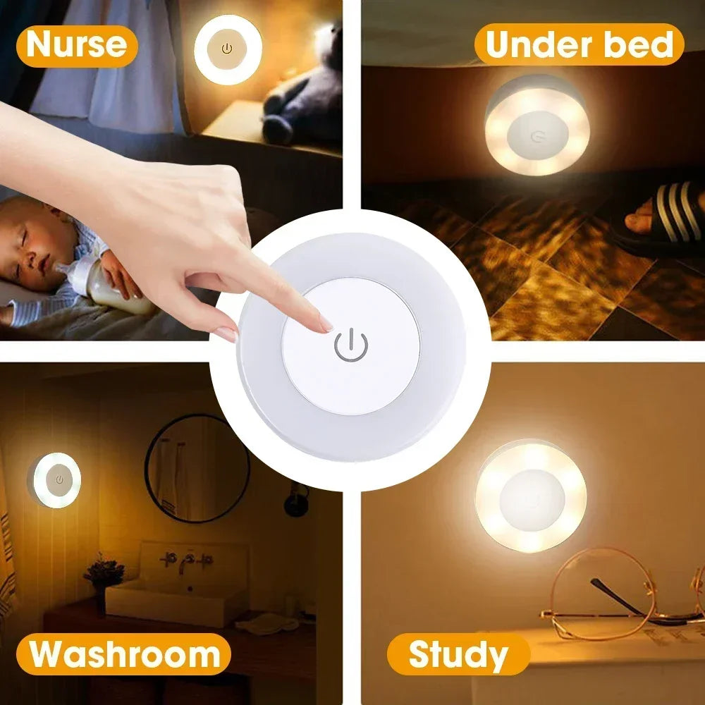 Luce notturna ricaricabile USB portatile a luce LED per illuminazione di soggiorno e camera da letto. Lampade Lampada Decorazioni per la casa Luci decorative