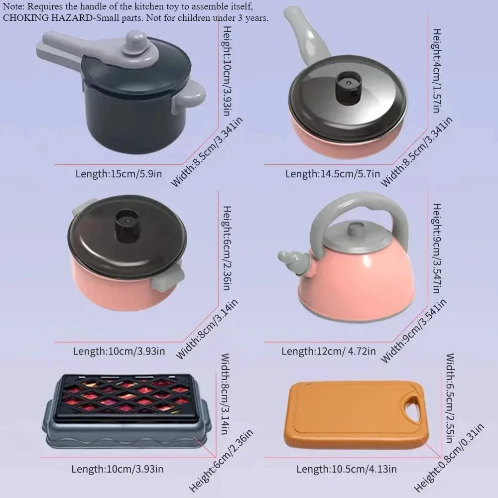 Set di giocattoli da cucina per bambini 92/86/69/59 pezzi Kit di accessori da cucina da gioco con pentole da gioco Fai finta di cibo Giocattolo da cucina Regalo per ragazze e ragazzi