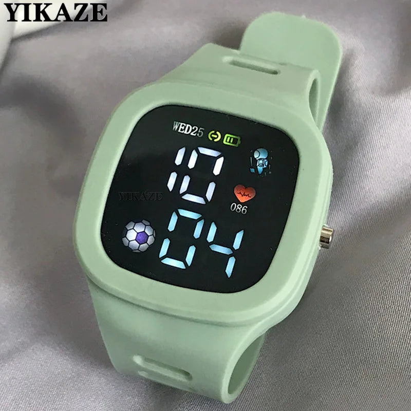 Orologio da donna da uomo Orologio sportivo digitale a LED per bambini Ragazzi Ragazze Orologio da polso elettronico da uomo in silicone impermeabile con quadrante grande quadrato