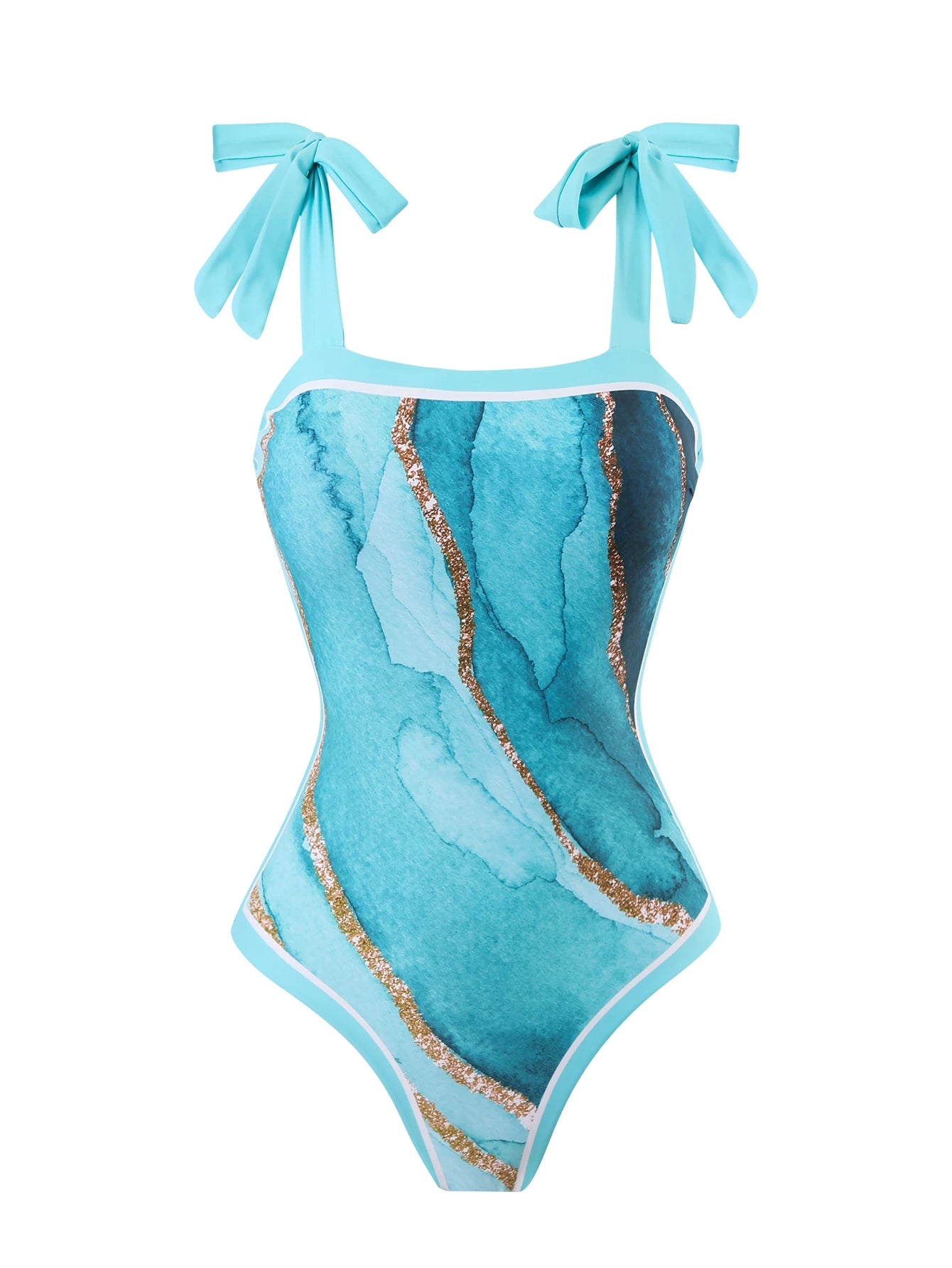 Costume da bagno bikini intero stampato digitale estivo nuovo su misura per donna Protezione solare conservatrice Gonna di garza monopezzo 2-P
