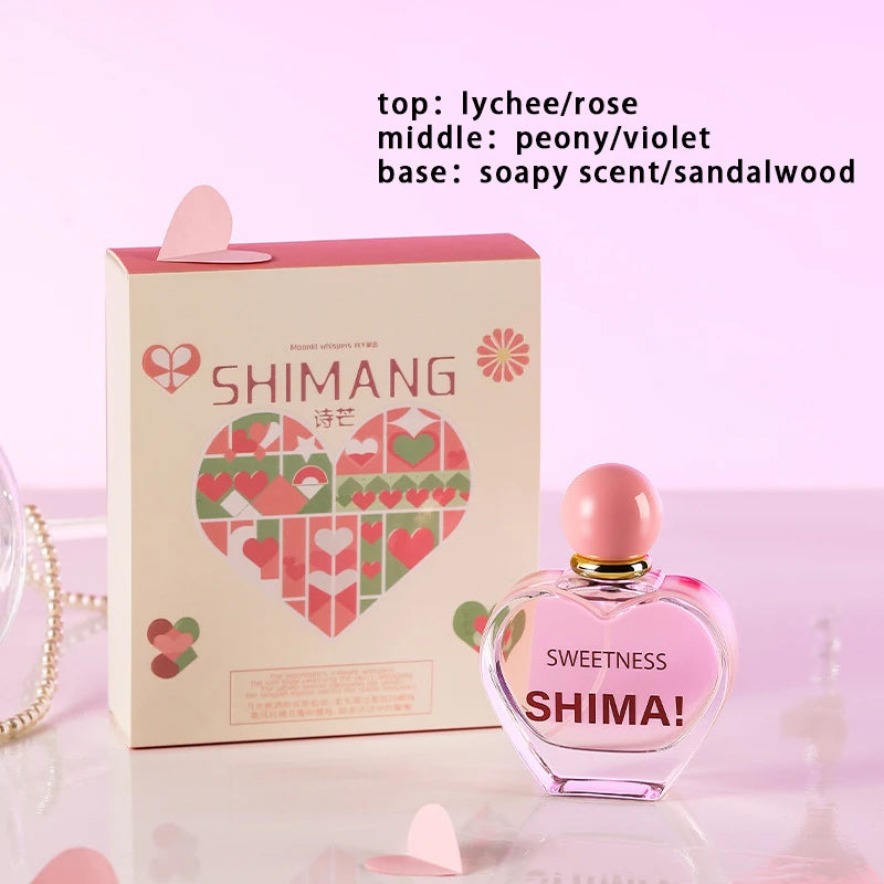 Creative Brand Unisex Heartshaped Perfume Fresh Natural Orange Berry Woody Rose Light Perfume Sweet Girlish Love Fragrance Spray