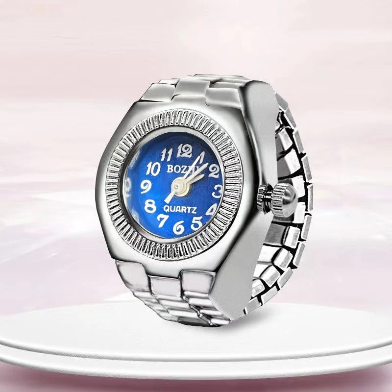 Orologio ad anello Nuovo quadrante circolare con dito in lega creativa di vendita calda Coppia di uomini e donne