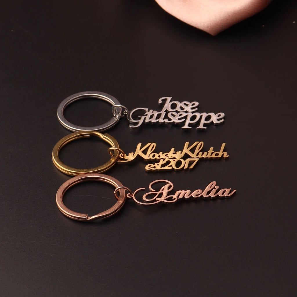 Portachiavi con lettera personalizzata con nome personalizzato Portachiavi unico in acciaio inossidabile per donna Uomo Portachiavi personalizzazione Regali Nuovo