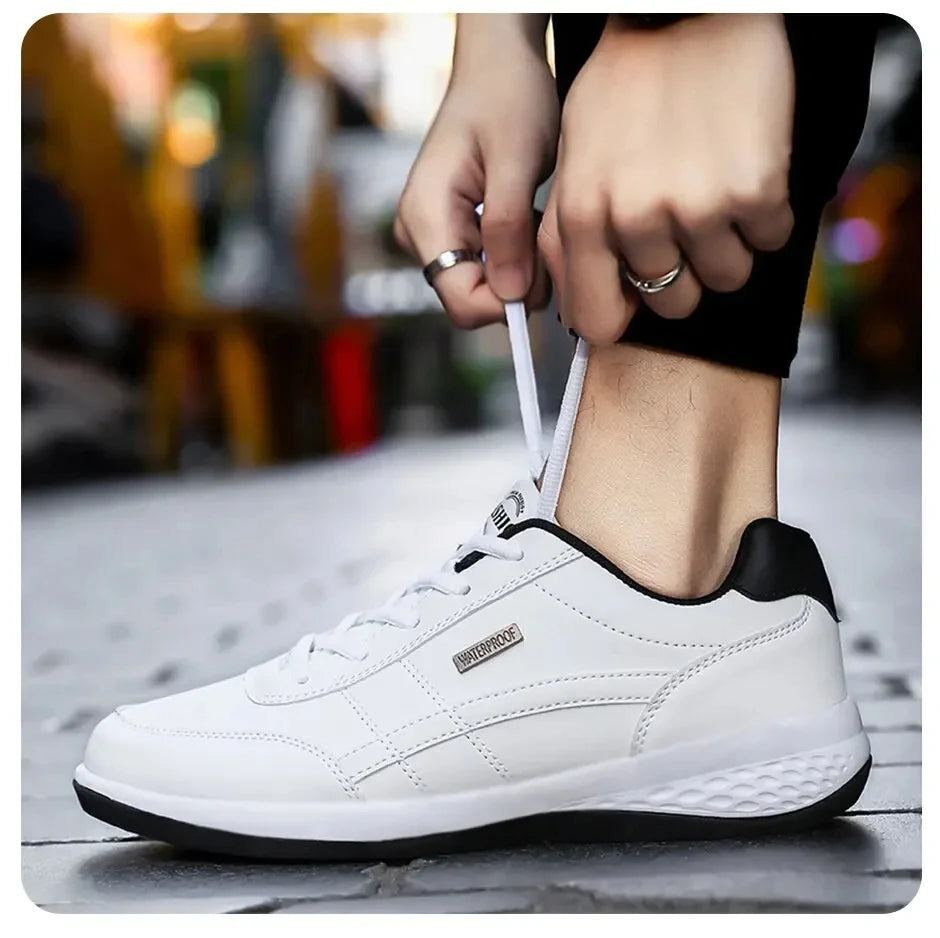 Scarpe da ginnastica da uomo Scarpe casual sportive Scarpe da passeggio da uomo in pelle per esterni Quattro stagioni Fondo morbido