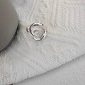 PANJBJ 925 anelli in pietra nera geometrica in argento sterling per le donne ragazza coreana semplice regolabile coppia gioielli Dropshipping