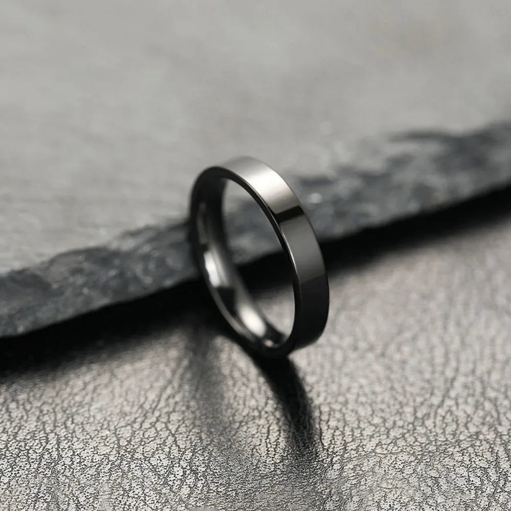 Anello di gioielli con ciondolo alla moda per uomo Donna Anelli neri in acciaio inossidabile Fidanzamento per matrimonio Accessorio maschile opaco di alta qualità